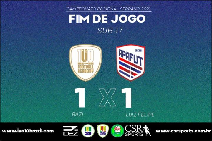 Ivo10 Brazil / Juventus joga melhor, mas sofre empate no fim na estreia do Regional Serrano Sub-17 2021