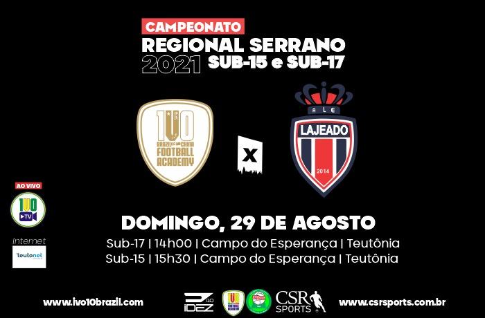Equipes Sub-15 e Sub-17 da Ivo10 Brazil / Juventus enfrentam ALE no retorno do Campeonato Regional Serrano 2021