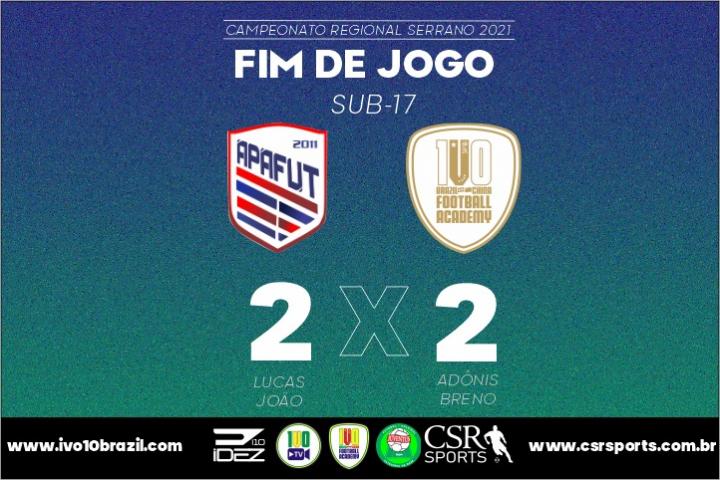 Com gol sofrido no último minuto, i10 Brazil / Juventus cede empate em 2 a 2 ao APAFUT B